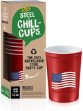 16 oz. Party Cups Flag Design for Cold Drinks, Sturdy and Durable, Disposable by SteelChillCups
