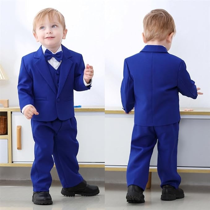 Dressy Daisy Baby Toddler Boy 5 Pcs Set Formal Tuxedo Suits No Tail Wedding - Image 6