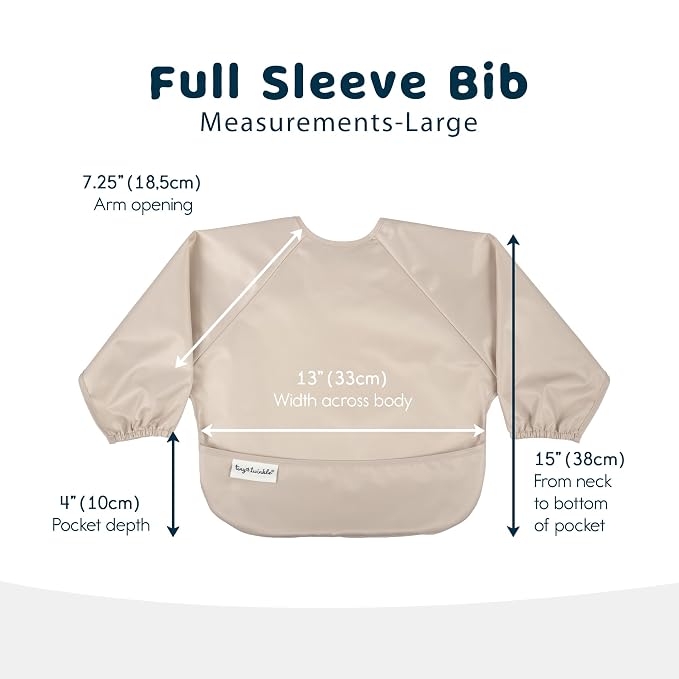 Tiny Twinkle Long Sleeve Bib for Babies & Toddlers – 2 Pack Waterproof Smock - Image 3