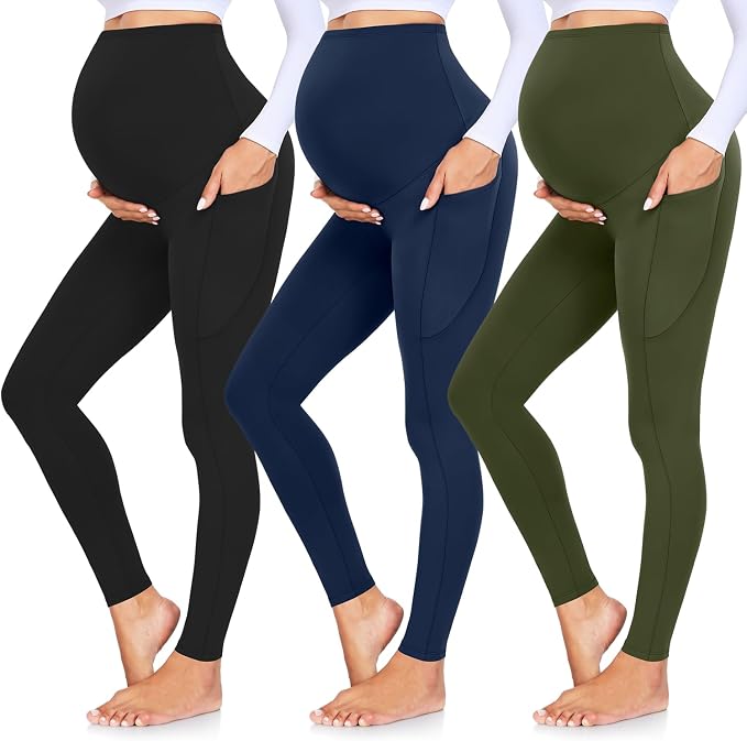 GROTEEN 3 Pack Women's Maternity Leggings by GROTEEN