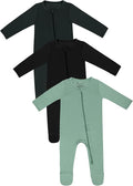 Jimonda Baby Romper Boys Girls Bamboo Pajamas 2-Way Zipper Footed Unisex Zip-Up by JimondaBaby