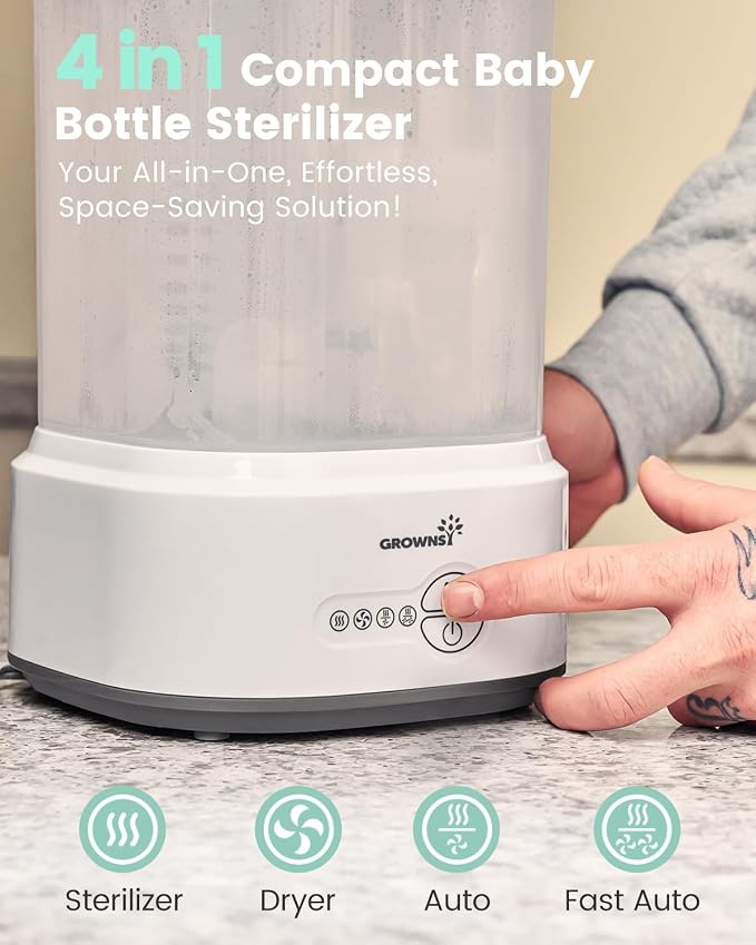 GROWNSY Bottle Sterilizer and Dryer, Compact Electric Steam Baby Bottle - Image 2
