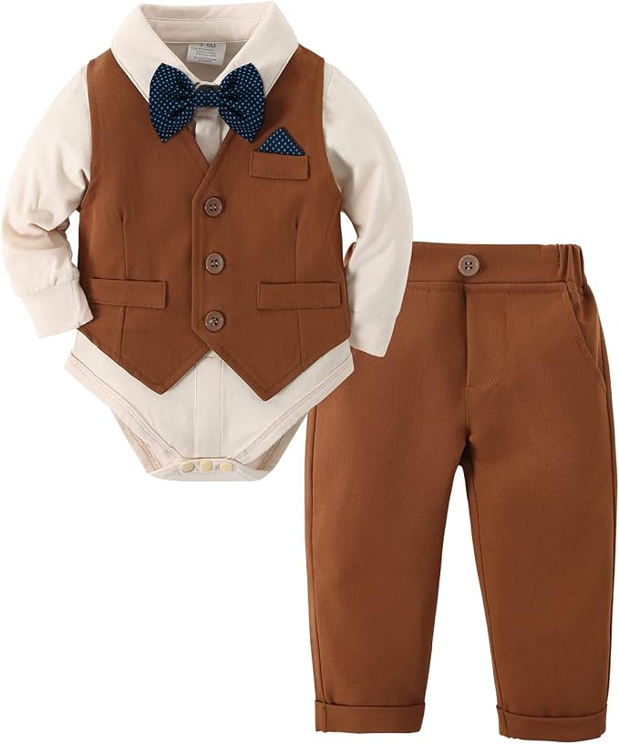 DISAUR Baby Boy Clothes Toddler Boy Outfits 4PCS Gentleman Dress by DISAUR