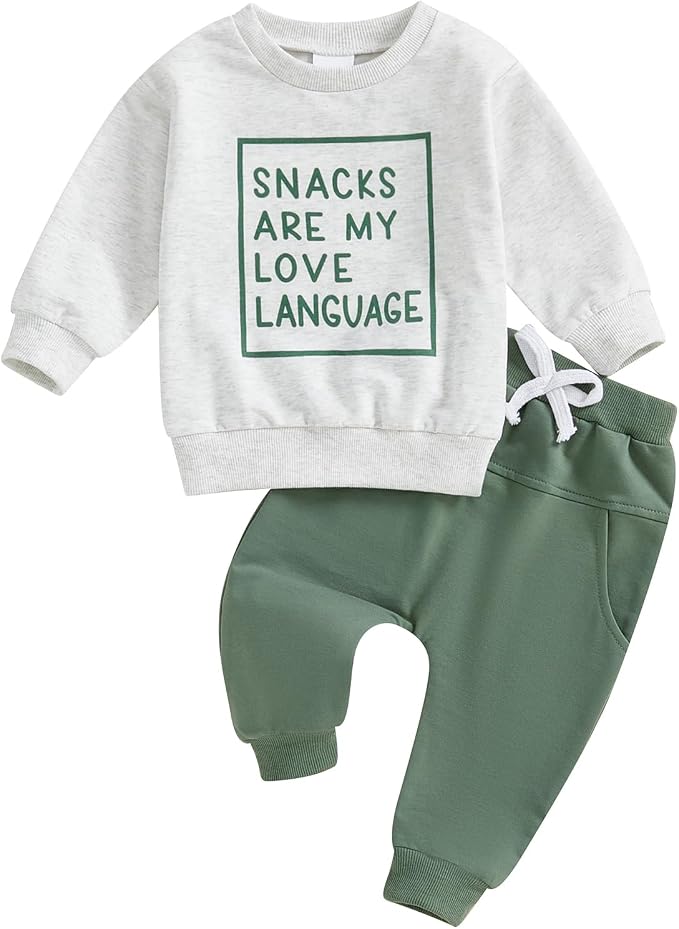Toddler Baby Boy Fall Winter Outfit Long Sleeve Letter Print Sweatshirts and by Sejardin