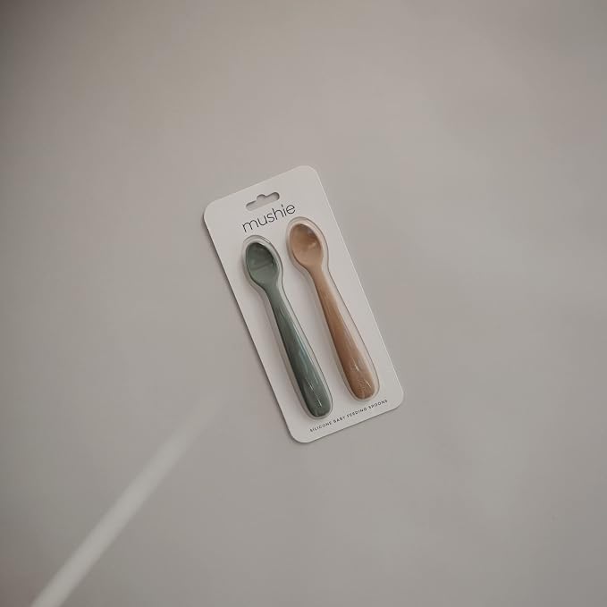 mushie Silicone Baby Feeding Spoons | 2 Pack - Image 3