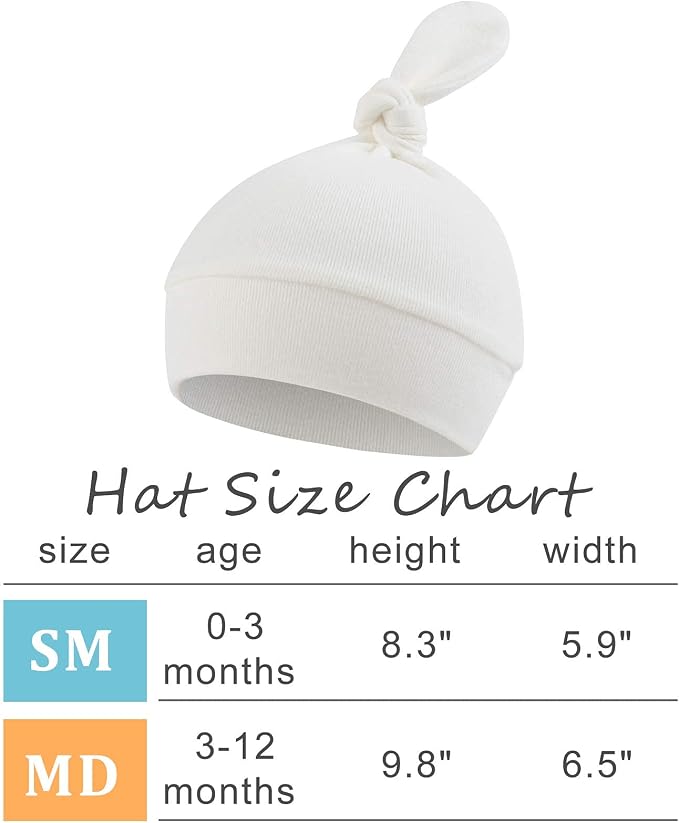 JANGANNSA Newborn Baby Hat Infant Baby Boys Beanie Top Knot Stretchy Hats - Image 6