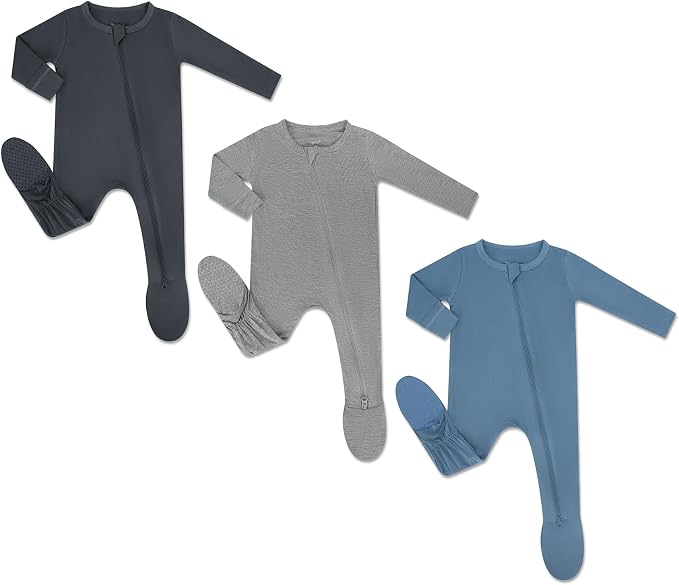 HAPIU Rayon from Bamboo Baby Footed Pajamas, 2 Way Zipper YKK, Footie by HAPIU