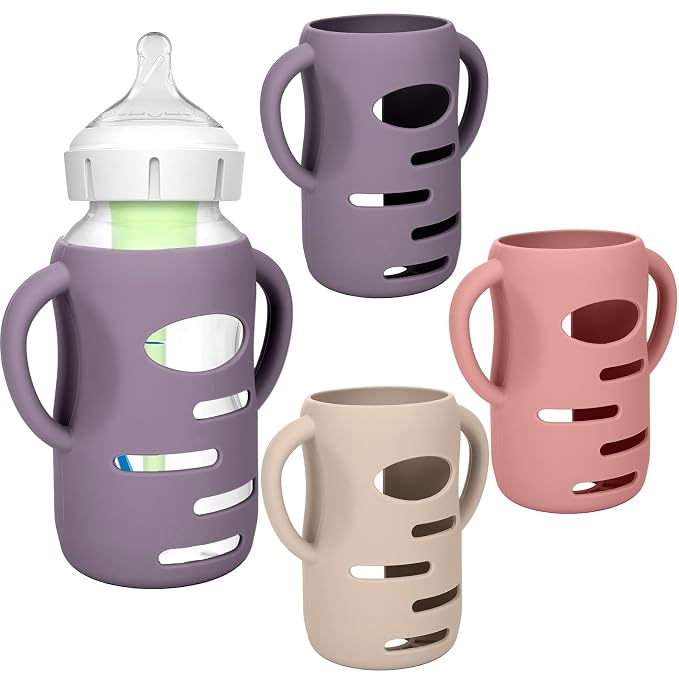 BUSOHA 3 Pack Silicone Sleeves for Dr. Brown's Glass Baby Bottles by BUSOHA