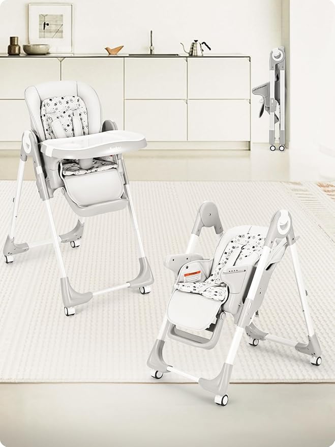 Foldable High Chair with Soft Cushion, High Chairs - Image 8