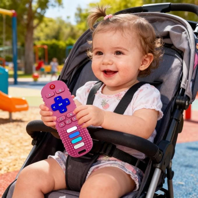 Baby Teething Toys-TV Remote Control Shape Silicone Infants Teething Toys - Image 6