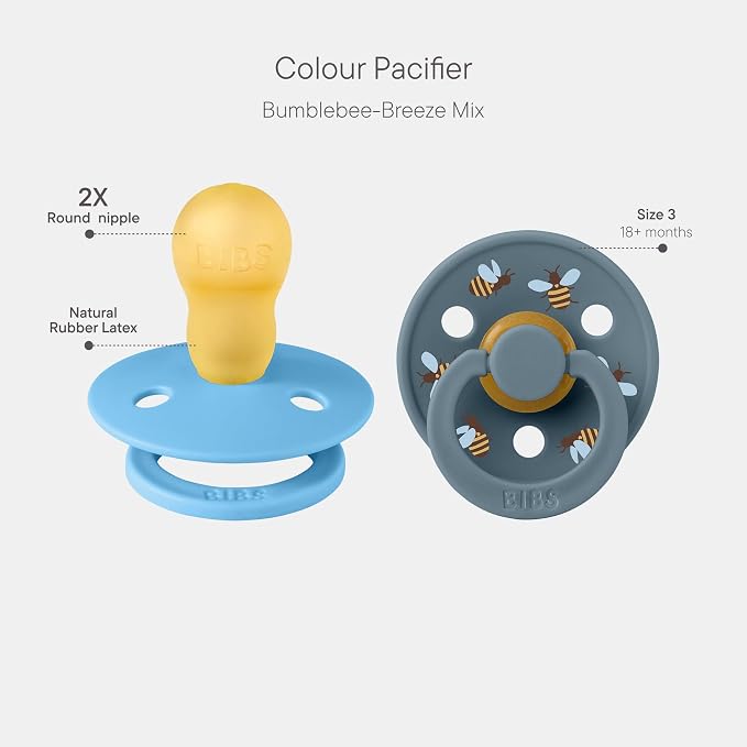 BIBS Studio Soother 2-Pack, BPA Free Dummy Pacifier, Round Nipple. Natural - Image 2
