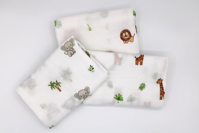 100% Muslin Cotton Baby Receiving Cloths, 27x27 in, Soft & Gentle - Image 3