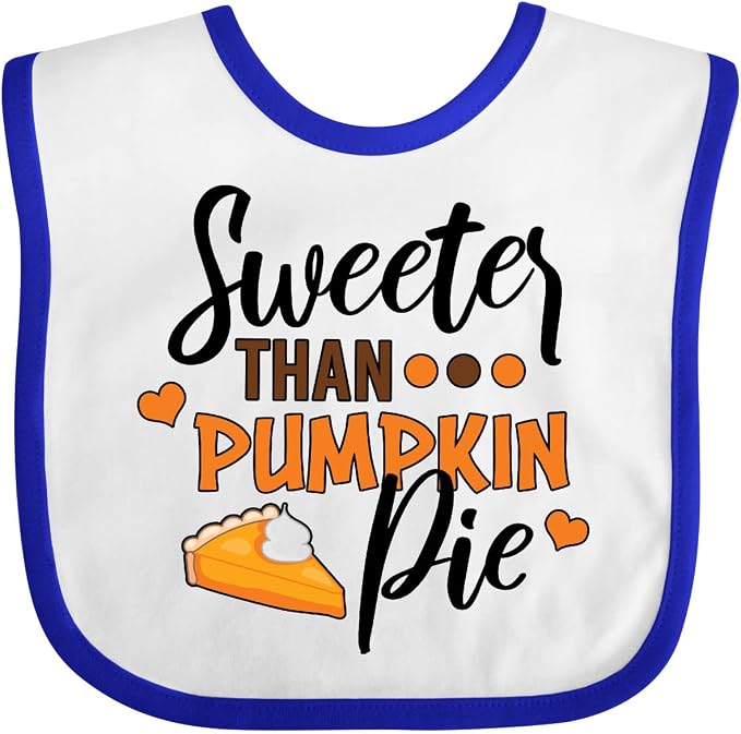 inktastic Thanksgiving Sweeter Than Pumpkin Pie Baby Bib by Inktastic