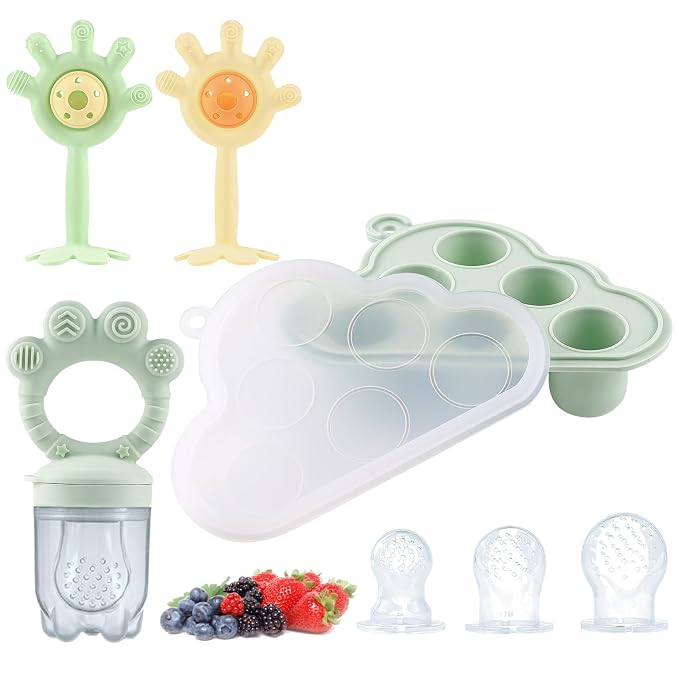 Baby Fruit Food Feeder Set and Teething Toys by Anboor