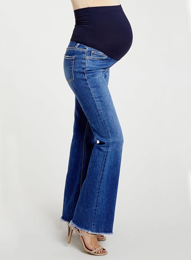 BLENCOT Maternity Jeans for Women Over Belly Pregnancy Pants Comfy Pregnant - Image 5