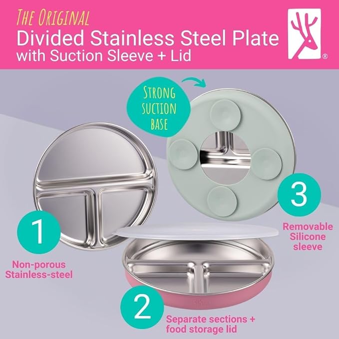 Elk and Friends Stainless Steel Divided Plates - Image 2