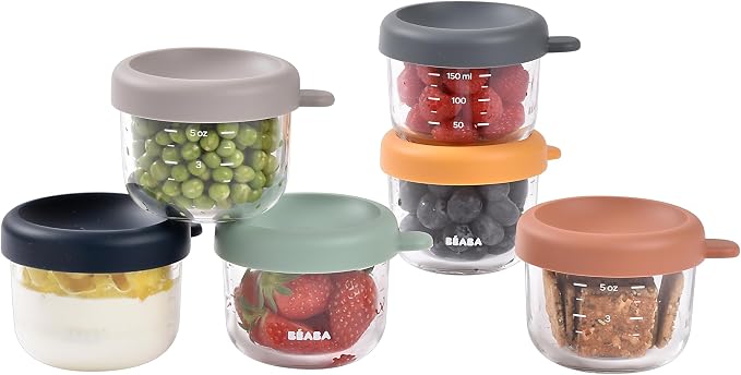 BEABA 6 Pack Glass Baby Food Jars - Image 2