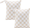 Beige Khaki Checkered Waterproof Wet Dy Diaper Bag by Ohocut