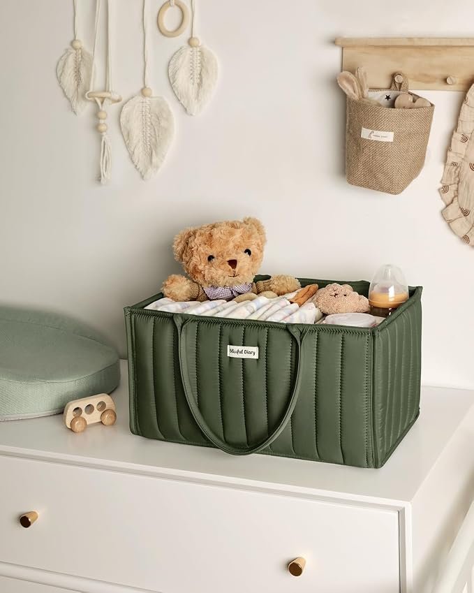 Blissful Diary Baby Diaper Caddy Organizer, Stylish Storage Basket - Image 7