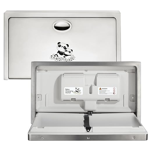 Panda Care Stainless Steel Surface Mounted Baby Changing Station, Heavy Duty by Stardrix