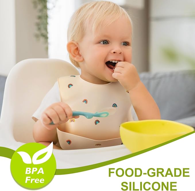 Accmor Silicone Baby Bibs, Waterproof Soft Bibs - Image 2