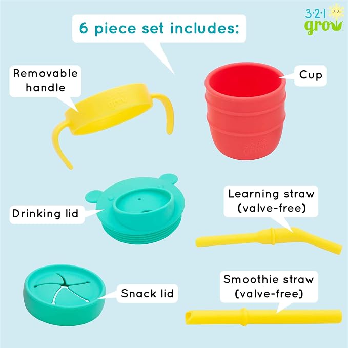 Easy Learn Drink and Snack Set – Baby + Toddler Silicone Learning Cup & Snack - Image 2