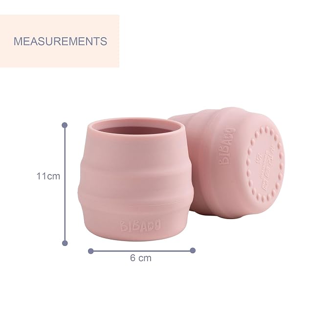 BIBaDO - Sippit Silicone Baby Cup, Blush - Open Training Silicone Cups - Soft - Image 3