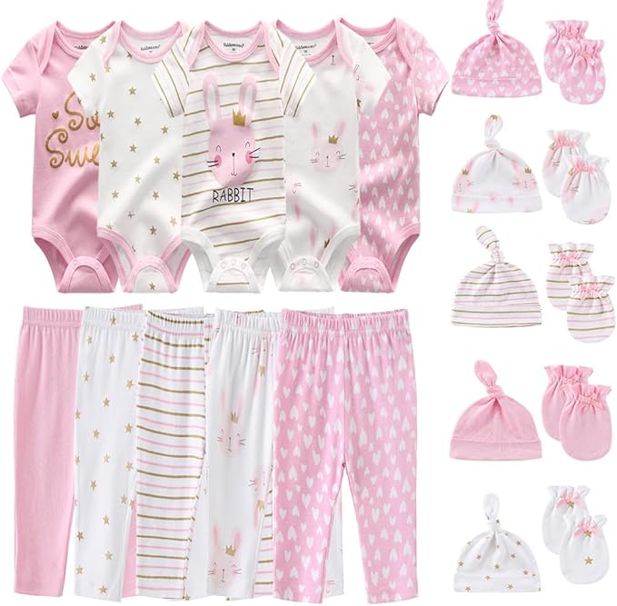 Kiddiezoom Unisex Baby Layette Essentials Giftset Clothing Set 19-Piece by Kiddiezoom