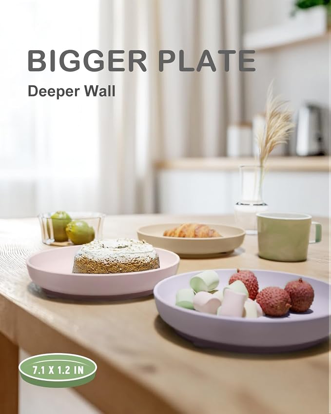 Classic Suction Toddler Plates 3 PCS, Food Grade Silicone Baby Plate - Image 3
