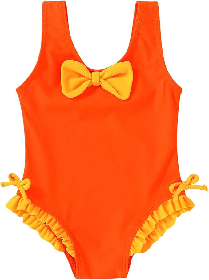 YOUNGER TREE Toddler Swimsuit Girl Cute Stripe One-Piece Ruffle Swimwear Baby by YOUNGERTREE