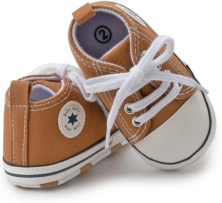 Meckior Baby Girls Boys Canvas Sneakers Soft Sole High-Top Ankle Infant First - Image 5