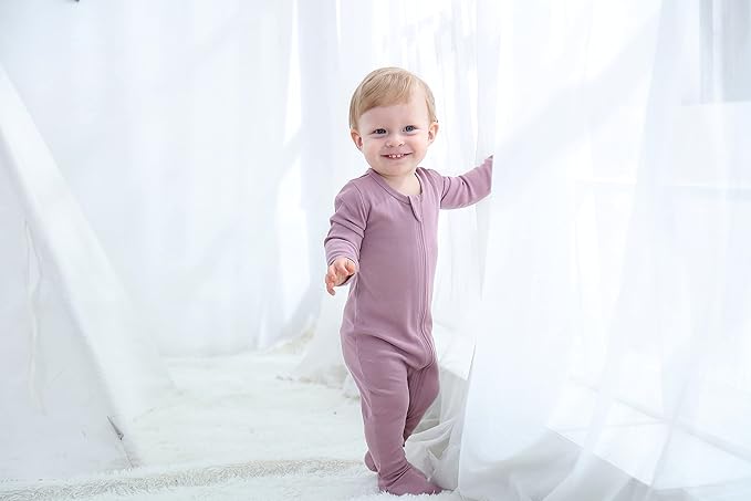 O2 BABY Baby Boys Girls Organic Cotton Zip-Front Sleeper Pajamas, Footed Sleep - Image 2