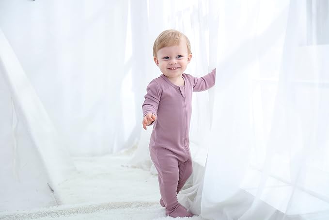 O2 BABY Baby Boys Girls Organic Cotton Zip-Front Sleeper Pajamas, Footed Sleep - Image 2