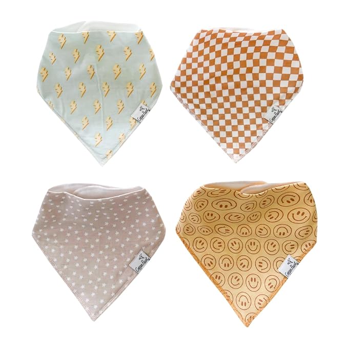 Copper Pearl 4 Pack Soft Cotton Baby Bibs by CopperPearl