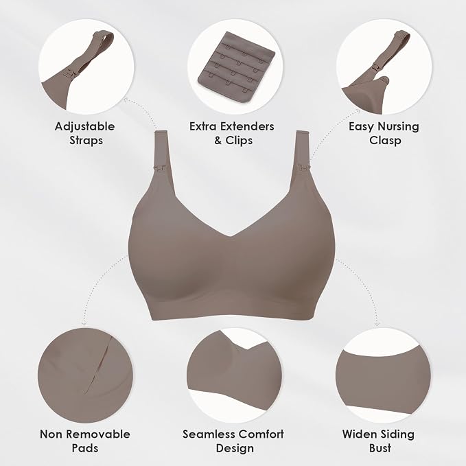 As Fairy Seamless Nursing Bras for Breastfeeding Soft Wireless Sleep Maternity - Image 4