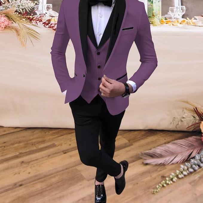 Boys Suit 3 Piece Ring Bearer Suit Kids Formal Jacket Vest Pants Suits Wedding - Image 2