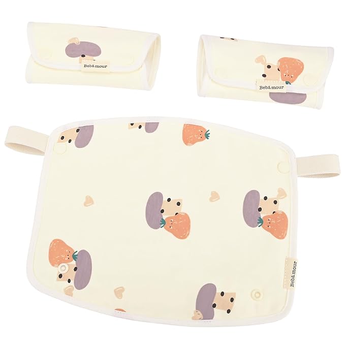 Bebamour Drool and Teething Reversible Cotton Pad White Drool Bib - Image 4