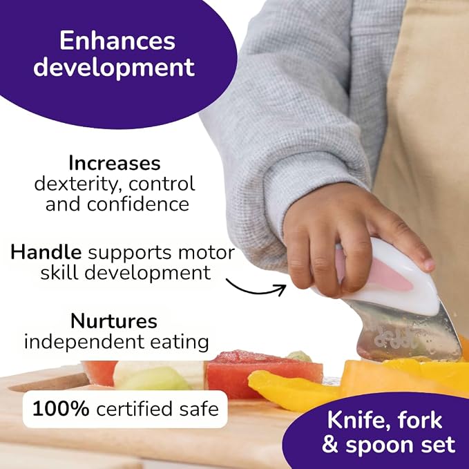doddl Toddler Utensils, Ergonomic Fork Spoon and Knife Set - Image 4