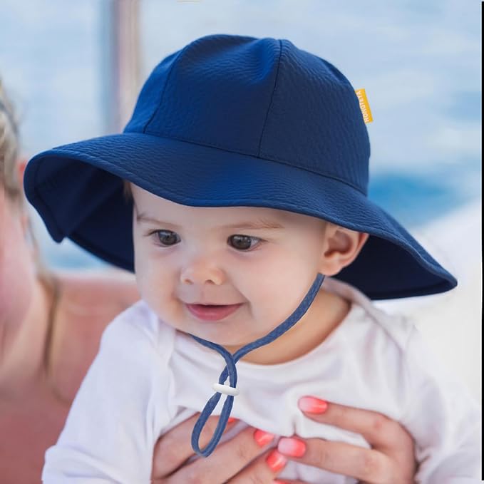 HONGTEYA Baby Sun Hat Toddler Girl Beach Hat Adjustable Outdoor Summer Hat UPF - Image 6