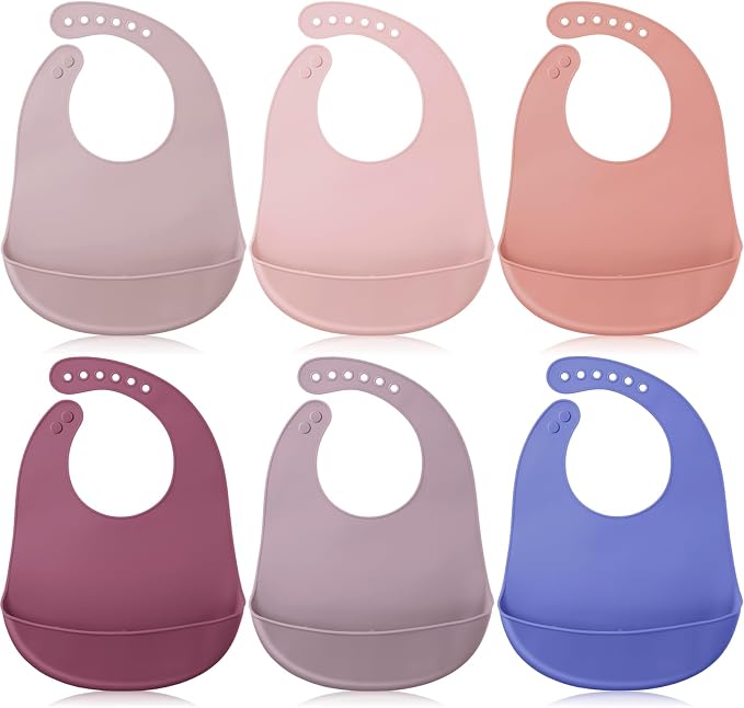 Mepase Silicone Bibs Waterproof Silicone Baby Bibs Soft Adjustable Baby Feeding by Mepase