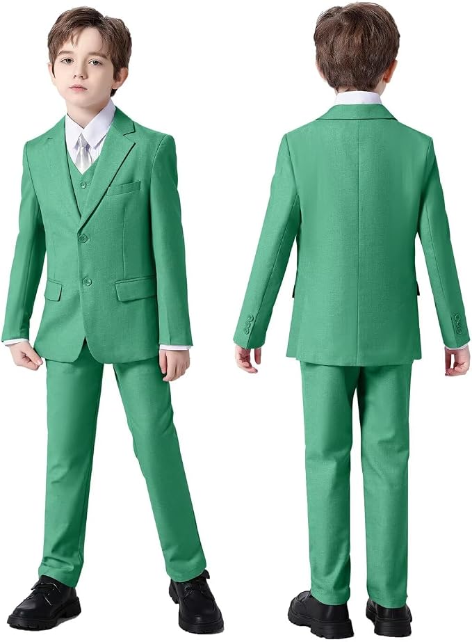 Boys Suit Set Slim Fit Kids Formal Suits Toddler Tuxedo Wedding Prom Classic - Image 5