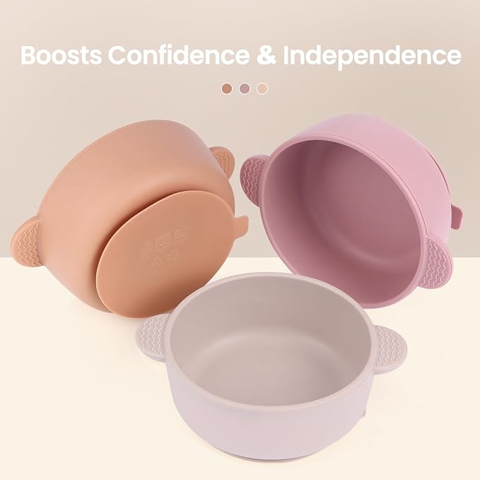 3 Pack Baby Bowls with Suction, Stay Put Silicone Suction Bowls - Image 4
