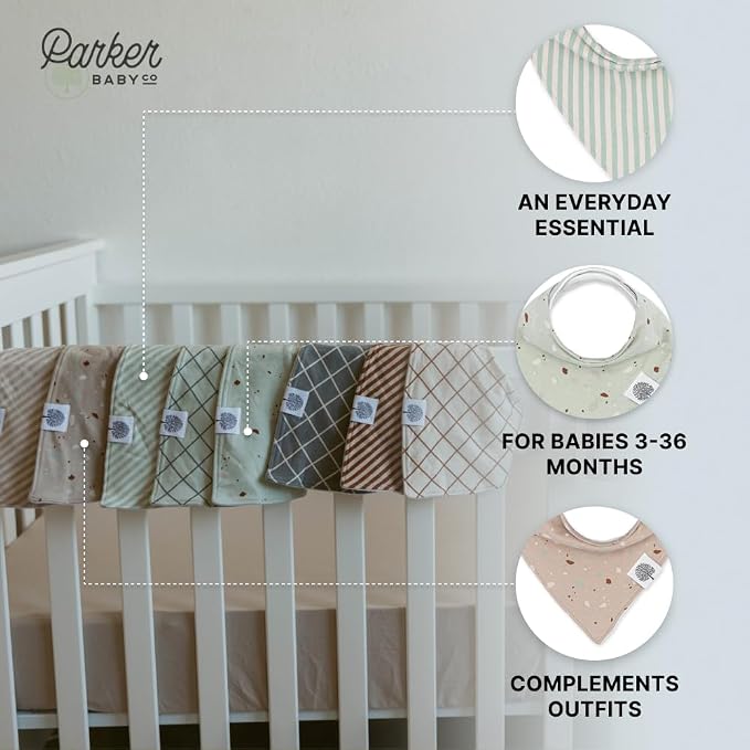 Parker Baby Bandana Drool Bibs 8 Pack Baby Bibs - Image 4