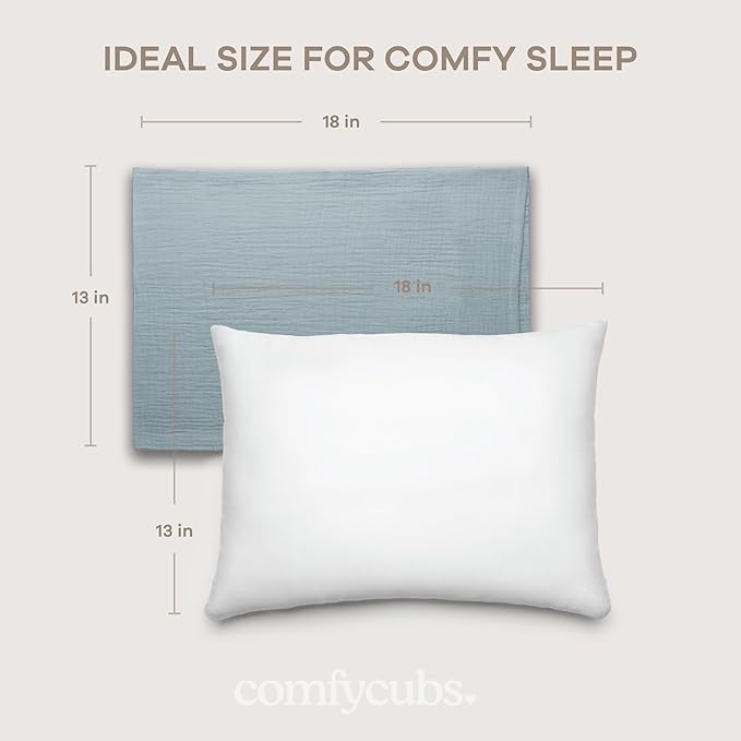 Comfy Cubs Toddler Pillow with Muslin Pillowcase, 13 x 18 in, 2 Pack - Image 6