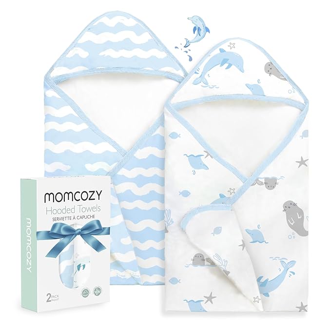 Momcozy Baby Towel with Hooded-Original Design Baby Towel Set -Soft & by Momcozy