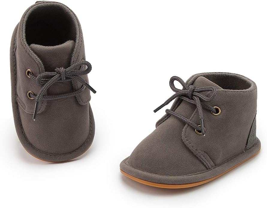 Baby Unisex Warm Snow Boots Newborn Leather Fur Lace Up Ankle Anti-Slip Rubber - Image 3