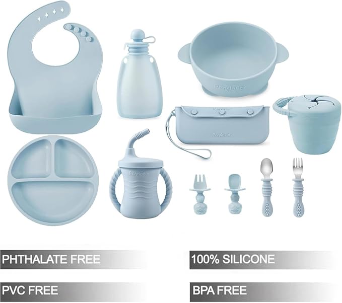 PandaEar Silicone Baby Feeding Set | 11PCS Baby Led Weaning Supplies Self - Image 2