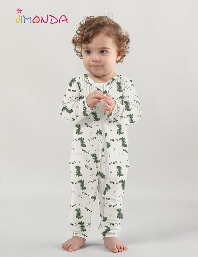 Jimonda Baby Girls Boys Footless Pajamas, Rayon From Bamboo Pjs 2 Way Zipper - Image 5