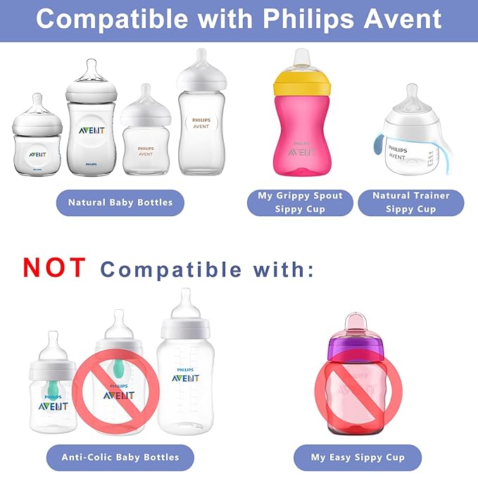 Nipples for Philips Avent Baby Bottles, Natural Trainer Sippy Cup My Grippy - Image 2