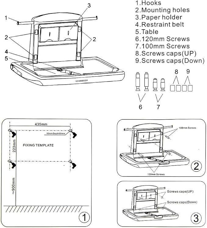 Baby Changing Station Wall Mounted: Horizontal Diaper Changing Table Foldable - Image 6